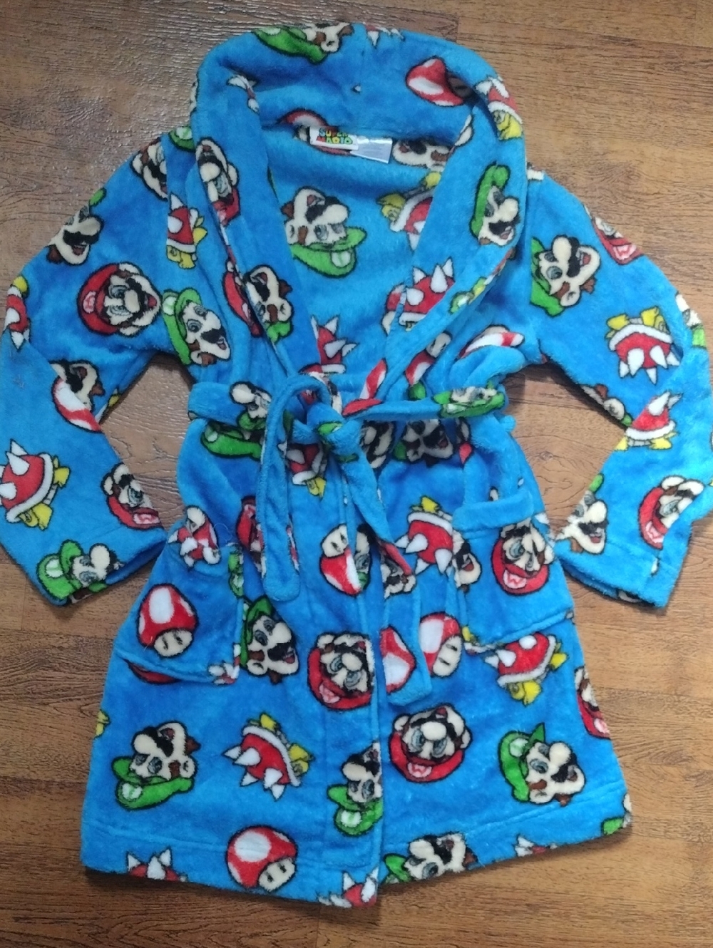 Kids Blue Super Mario Fleece Robe